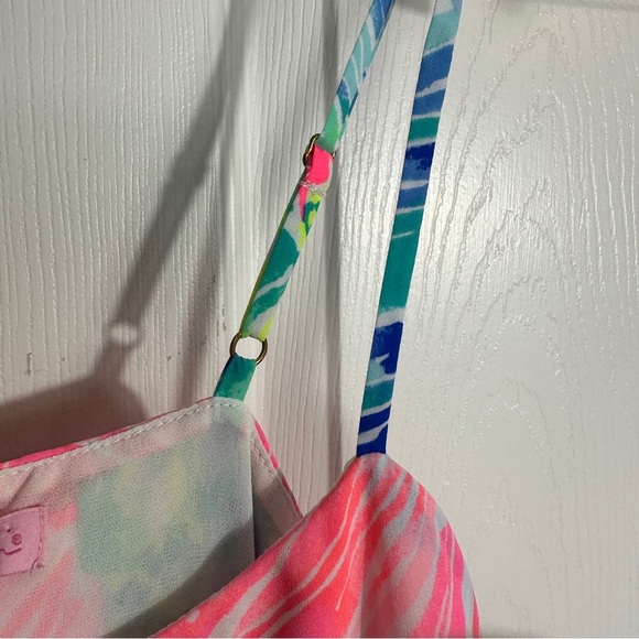 Lilly Pulitzer Lexi dress in "Beach Please," size M, slip dress, flounce overlay - Picture 5 of 14